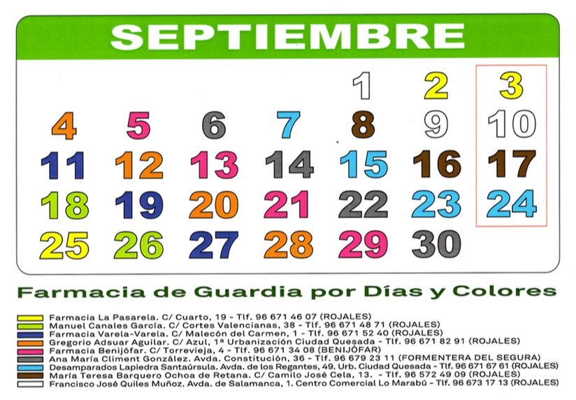 GUARDIAS SEPTIEMBRE