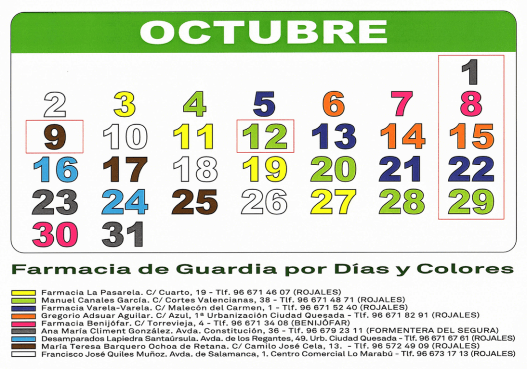 GUARDIAS OCTUBRE